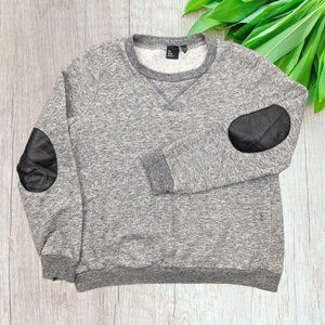 Eileen Fisher Gray Sweater with Black Elbow Patches